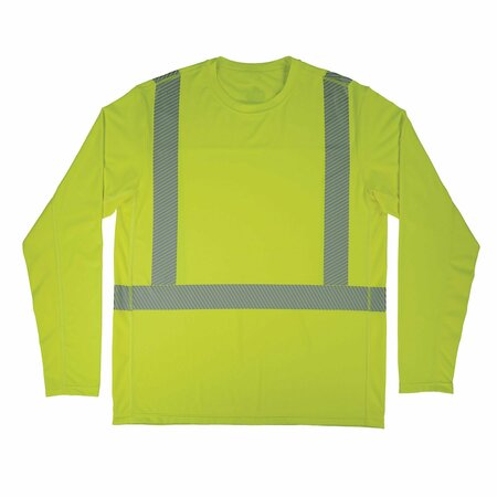 CHILL-ITS BY ERGODYNE M Lime Class 2 Hi-Vis Sun Shirt Cooling UV-Protection 6688
